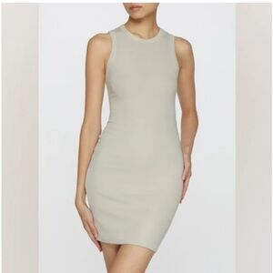 SKIMS Cotton Rib Tank Dress In Stone
